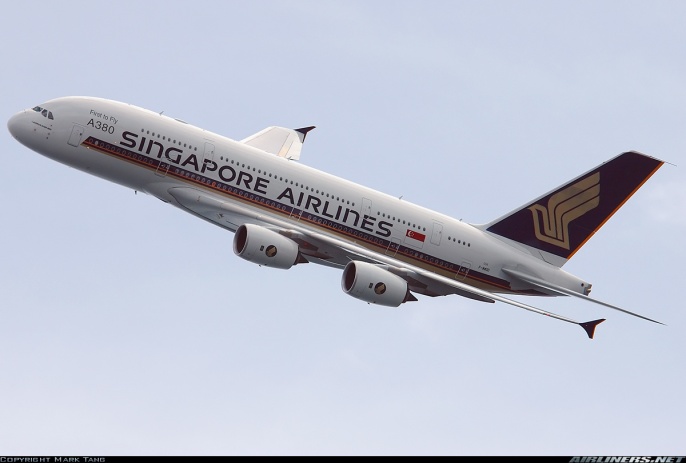 A380 in Singapore Airlines livery